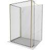 Mexen Kioto dušo siena Walk-in 90 x 70 x 30 cm, juodas raštas, auksinis šlifuotas - 800-090-070-221-55-70-030