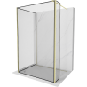 Mexen Kioto dušo sienelė Walk-in 100 x 100 x 30 cm, juodas raštas, auksinė šlifuota - 800-100-100-221-55-70-030