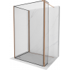 Mexen Kioto dušo pertvara Walk-in 130 x 100 x 30 cm, juodas raštas, rožinis auksas - 800-130-100-221-60-70-030
