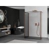 Mexen Kioto dušo siena Walk-in 120 x 110 x 30 cm, juodas raštas, rožinė auksinė - 800-120-110-221-60-70-030