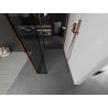 Mexen Kioto dušo pertvara Walk-in 130 x 100 x 30 cm, juodas raštas, rožinis auksas - 800-130-100-221-60-70-030