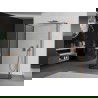 Mexen Kioto walk-in dušo siena 140 x 70 x 40 cm, juodos raštas, rožinė auksas - 800-140-070-221-60-70-040