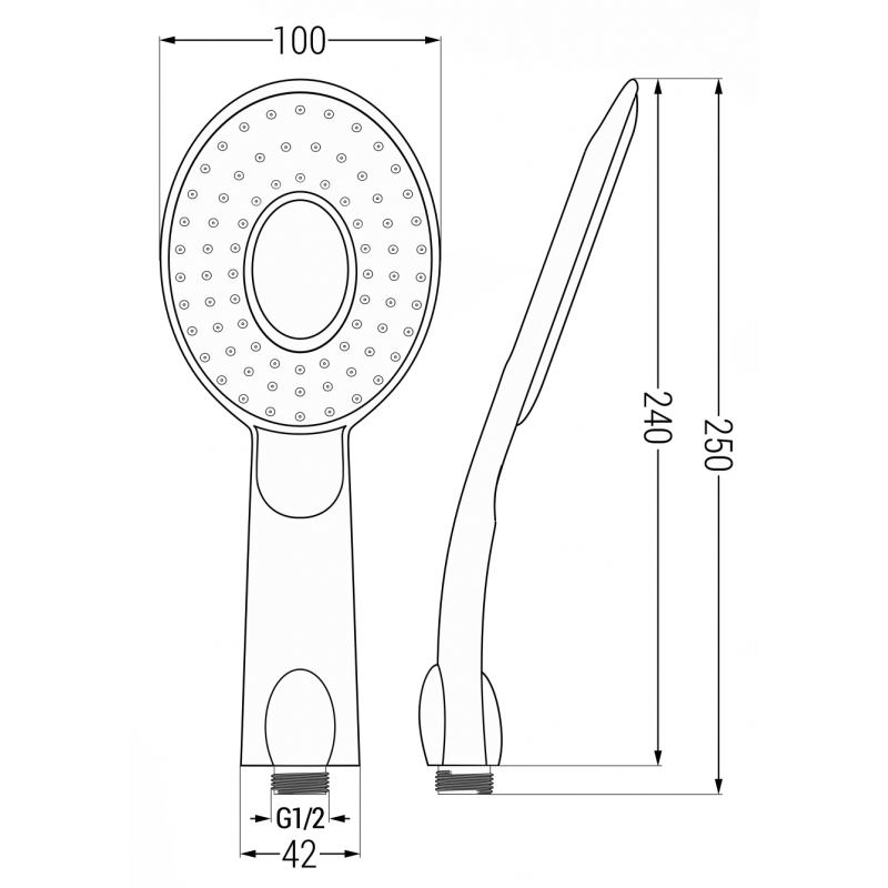 Mexen R-73 vieno režimo dušo rankinė, juoda - 79573-70