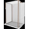 Mexen Kioto dušo siena Walk-in 120 x 90 x 30 cm, juodas raštas, šlifuotas varis - 800-120-090-221-65-70-030