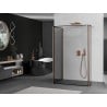 Mexen Kioto Walk-in dušo sienelė 120 x 80 x 30 cm, juodas raštas, šlifuota varis - 800-120-080-221-65-70-030