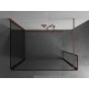 Mexen Kioto prausimosi siena Walk-in 110 x 90 x 30 cm, juodas raštas, matinė varžtelių apdaila - 800-110-090-221-65-70-030