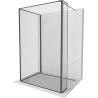 Mexen Kioto dušo sienelė Walk-in 100 x 90 x 30 cm, juodas raštas, ginklų pilka šlifuota - 800-100-090-221-66-70-030