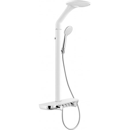 Mexen Bolt viršutinio montavimo dušo komplektas su lietaus dušu ir maišytuvu, baltas/chromas - 78108-20