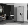Mexen Kioto dušo sienelė Walk-in 140 x 120 x 40 cm, juodas raštas, gun gray šlifuotas - 800-140-120-221-66-70-040