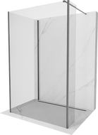 Mexen Kioto dušo pertvara Walk-in 125 x 80 x 30 cm, skaidri, gun metal - 800-125-080-221-95-00-030