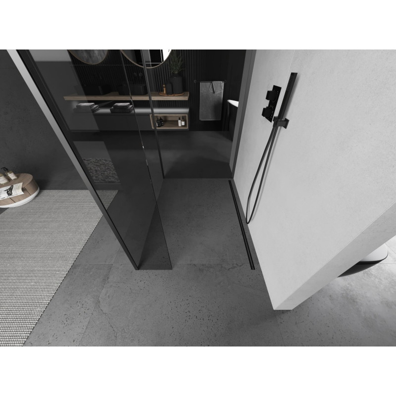 Mexen Kioto Dušo siena Walk-in 120 x 120 x 30 cm, skaidrus, ginklų metalo spalvos - 800-120-120-221-95-00-030