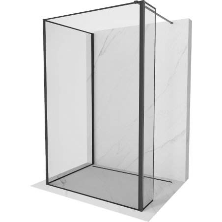 Mexen Kioto dušo siena Walk-in 90 x 90 x 30 cm, juoda struktūra, juoda - 800-090-090-221-70-70-030