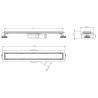 Mexen Flat 360° M33 pasrovinis nutekėjimas, besisukantis 60 cm, inox - 1033060-40