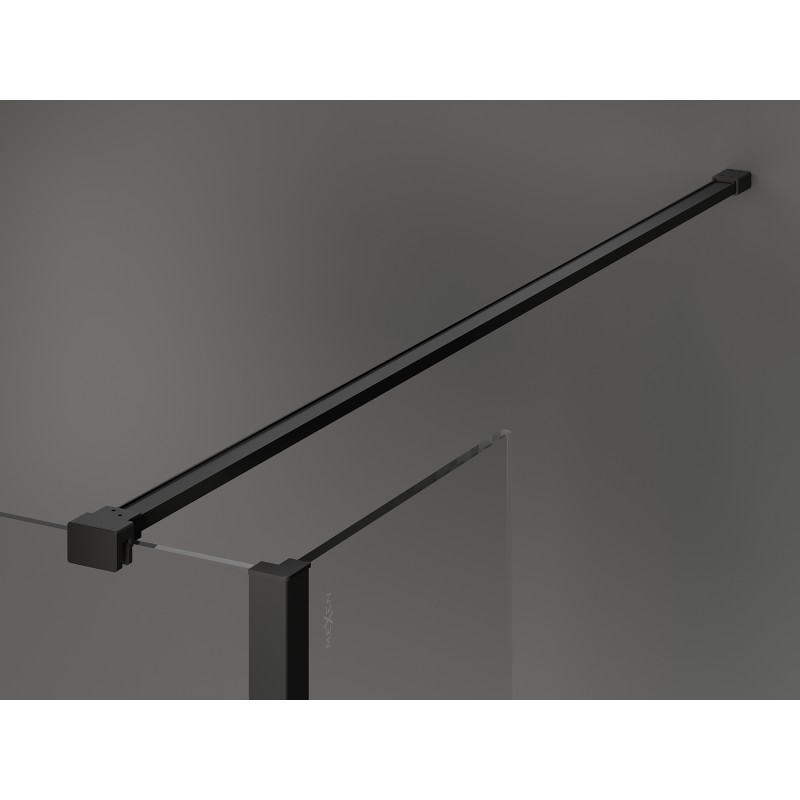 Mexen Kioto dušo siena Walk-in 120 x 80 x 40 cm, juodas rėmas, juoda - 800-120-080-221-70-70-040