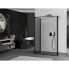 Mexen Kioto dušo siena Walk-in 140 x 120 x 40 cm, juodas raštas, juodas - 800-140-120-221-70-70-040