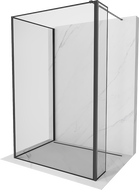 Mexen Kioto dušo siena Walk-in 140 x 120 x 40 cm, juodas raštas, juodas - 800-140-120-221-70-70-040