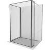 Mexen Kioto dušo siena Walk-in 110 x 70 x 30 cm, juodas raštas, gun metal - 800-110-070-221-95-70-030