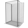 Mexen Kioto dušo siena Walk-in 130 x 100 x 30 cm, juoda rėmelis, gun metal - 800-130-100-221-95-70-030