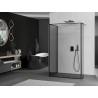 Mexen Kioto dušo siena Walk-in 130 x 100 x 30 cm, juoda rėmelis, gun metal - 800-130-100-221-95-70-030