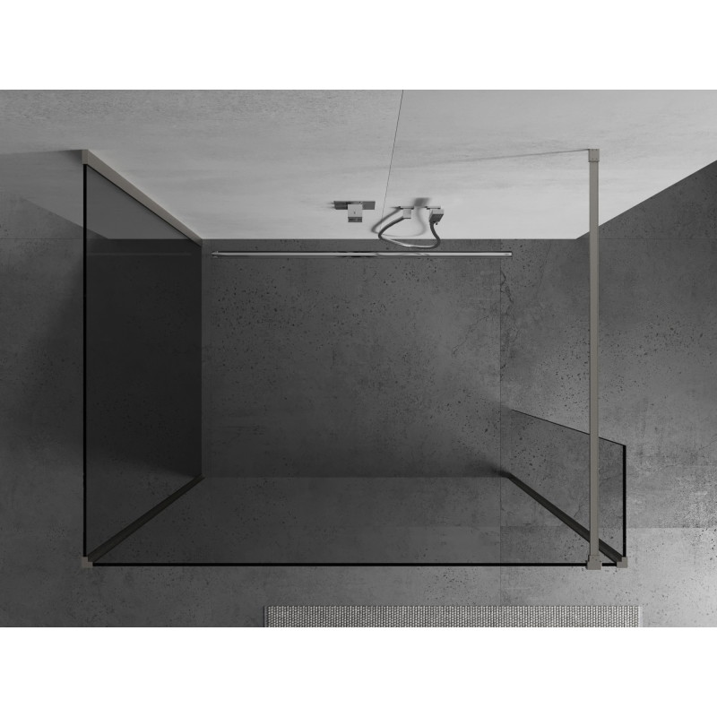 Mexen Kioto Dušo sienelė Walk-in 120 x 90 x 30 cm, skaidri, šlifuotas nikelis - 800-120-090-221-97-00-030