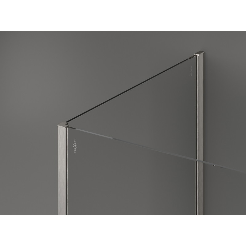 Mexen Kioto Dušo sienelė Walk-in 120 x 90 x 30 cm, skaidri, šlifuotas nikelis - 800-120-090-221-97-00-030