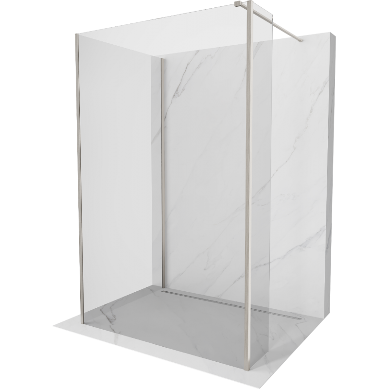 Mexen Kioto Walk-in dušo sienelė 120 x 110 x 30 cm, skaidrus, šlifuotas nikelis - 800-120-110-221-97-00-030