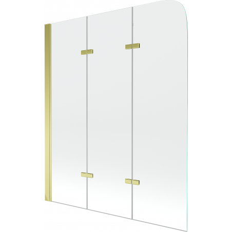 Mexen Felix trijų dalių vonios dušo ekranas 120 x 140 cm, skaidrus, auksinis - 890-120-003-50-00