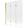 Mexen Felix trijų dalių vonios dušo ekranas 120 x 140 cm, skaidrus, auksinis - 890-120-003-50-00