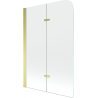 Mexen Felix vonios ekranas su dviem sparneliais 80 x 140 cm, permatomas, auksinis - 890-080-002-50-00