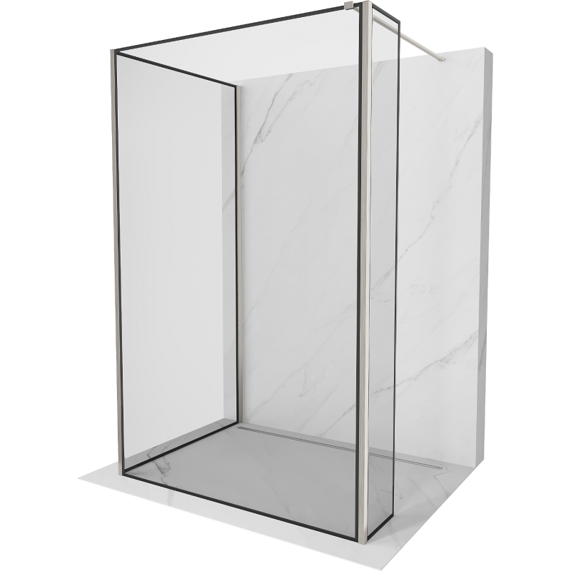 Mexen Kioto dušo siena Walk-in 120 x 110 x 30 cm, juodas raštas, šveitimas nikelis - 800-120-110-221-97-70-030