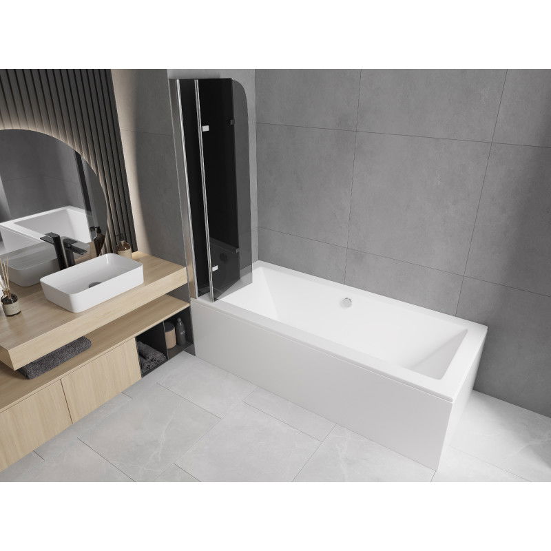 Mexen Felix 3 dalių vonios pertvara 120 x 140 cm, grafitas, chromas - 890-120-003-01-40