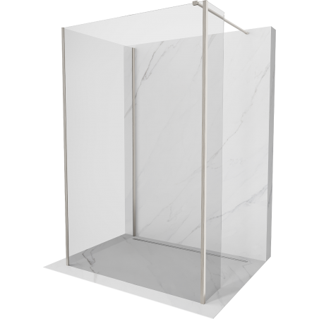 Mexen Kioto dušo siena Walk-in 120 x 115 x 40 cm, skaidrus, matinio nikelio apdaila - 800-120-115-221-97-00-040