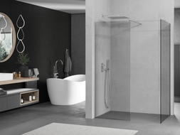Mexen Kioto Dušo siena Walk-in 100 x 90 cm, permatomas, šepečiuotas nikeliu - 800-100-202-97-00-090