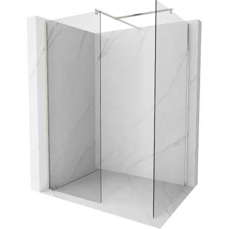 Mexen Kioto Dušo siena Walk-in 120 x 100 cm, skaidri, šlifuotas nikelis - 800-120-202-97-00-100