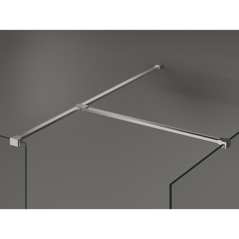 Mexen Kioto Dušo siena Walk-in 120 x 100 cm, skaidri, šlifuotas nikelis - 800-120-202-97-00-100