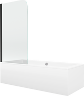 Mexen Cube stačiakampė vonia 170 x 80 cm su apdaila ir 1-stumdomu 70 cm ekranu, skaidri, juoda - 550517080X9007017000