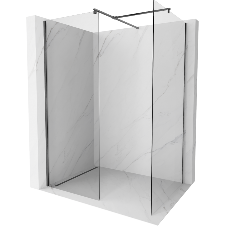Mexen Kioto Walk-in dušo siena 120 x 90 cm, skaidrus, šaudo pilkas šepetys - 800-120-202-66-00-090