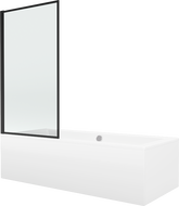 Mexen Cube stačiakampė vonia 170 x 80 cm su gaubtu ir 1-sparniu ekranu 70 cm, juodas raštas - 550517080X9307017070