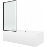 Mexen Cube stačiakampė vonia 170 x 80 cm su apdaila ir vienos dalies 80 cm pertvara, juodas raštas fix - 550517080X9308007070