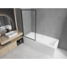 Mexen Cube stačiakampė vonia 170 x 80 cm su korpusu ir vieno sparno 80 cm ekranu, juodos spalvos - 550517080X9308007070