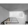 Mexen Cube stačiakampė vonia 170 x 80 cm su apdaila ir 1-durio pertvara 80 cm, juodas raštas - 550517080X9308017077
