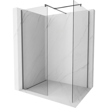 Mexen Kioto Walk-in dušo sienelė 130 x 95 cm, skaidri, gun metal - 800-130-202-95-00-095