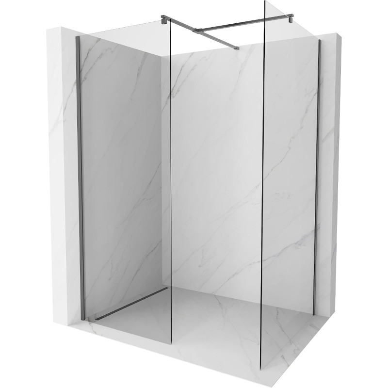 Mexen Kioto dušo sienelė Walk-in 145 x 80 cm, skaidri, pistoletinis metalas - 800-145-202-95-00-080