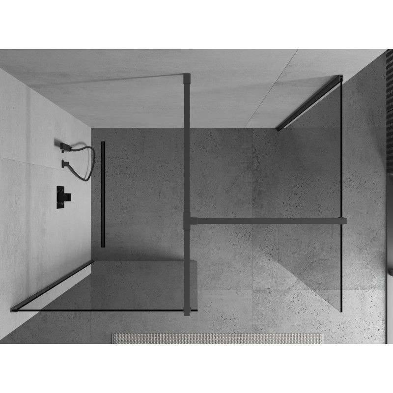 Mexen Kioto dušo sienelė Walk-in 150 x 95 cm, permatoma, pistoletinis metalas - 800-150-202-95-00-095