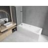Mexen Cube stačiakampė vonia 180 x 80 cm su apdaila ir 2 sparnų 100 cm pertvara, skaidri, juoda - 550518080X9010027000