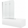 Mexen Cube stačiakampė vonia 180 x 80 cm su apdaila ir 3 dalių ekranu 120 cm, permatomas, chromas - 550518080X9012030100