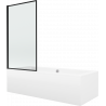 Mexen Cube stačiakampė vonia 180 x 80 cm su korpusu ir vieno sparno pertvara 70 cm, juodas raštas fix - 550518080X9307007070