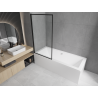 Mexen Cube stačiakampė vonia 180 x 80 cm su korpusu ir vieno sparno pertvara 70 cm, juodas raštas fix - 550518080X9307007070