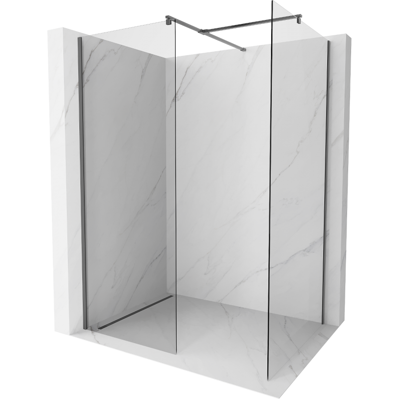 Mexen Kioto dušo sienelė Walk-in 180 x 120 cm, skaidri, matinis plienas - 800-180-202-95-00-120