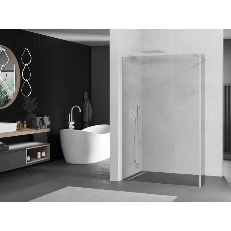 Mexen Kioto dušo sienelė Walk-in 150 x 40 cm, skaidrus, baltas - 800-150-212-20-00-040